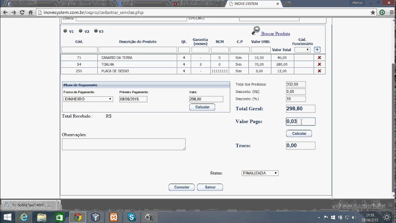 Gestor O.S Pro - tela de vendas - YouTube