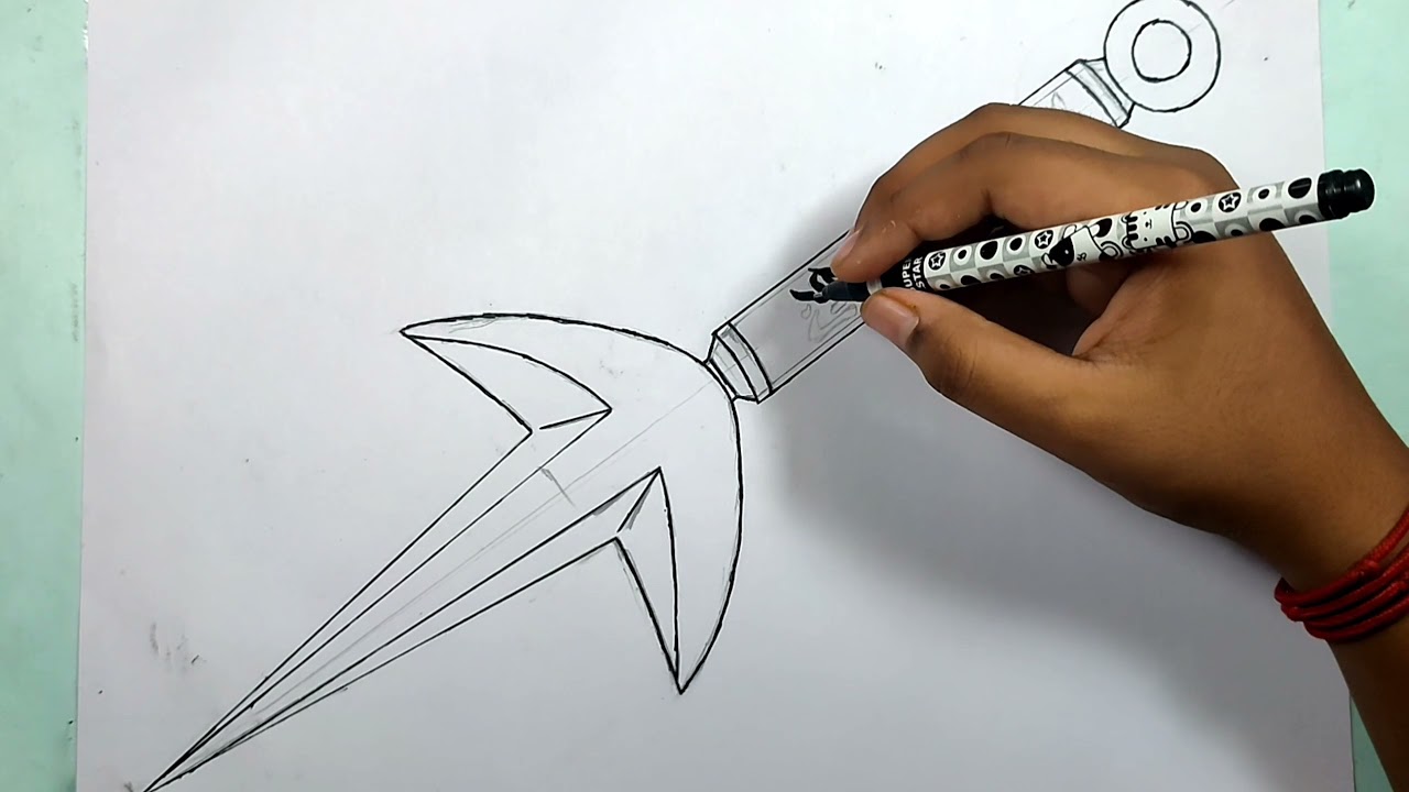 How to Draw Minato Kunai Easy Step by Step 