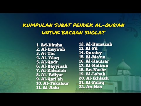 -Hafalan surat surat pendek Al Quran untuk bacaan sholat