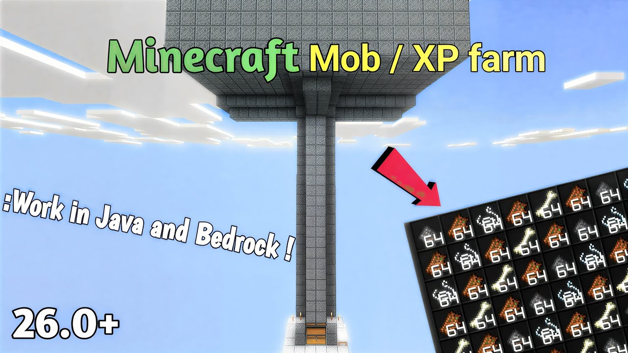 Easy Minecraft Mob / XP Farm 😎| Work in Java and Bedrock ! | Minecraft ...