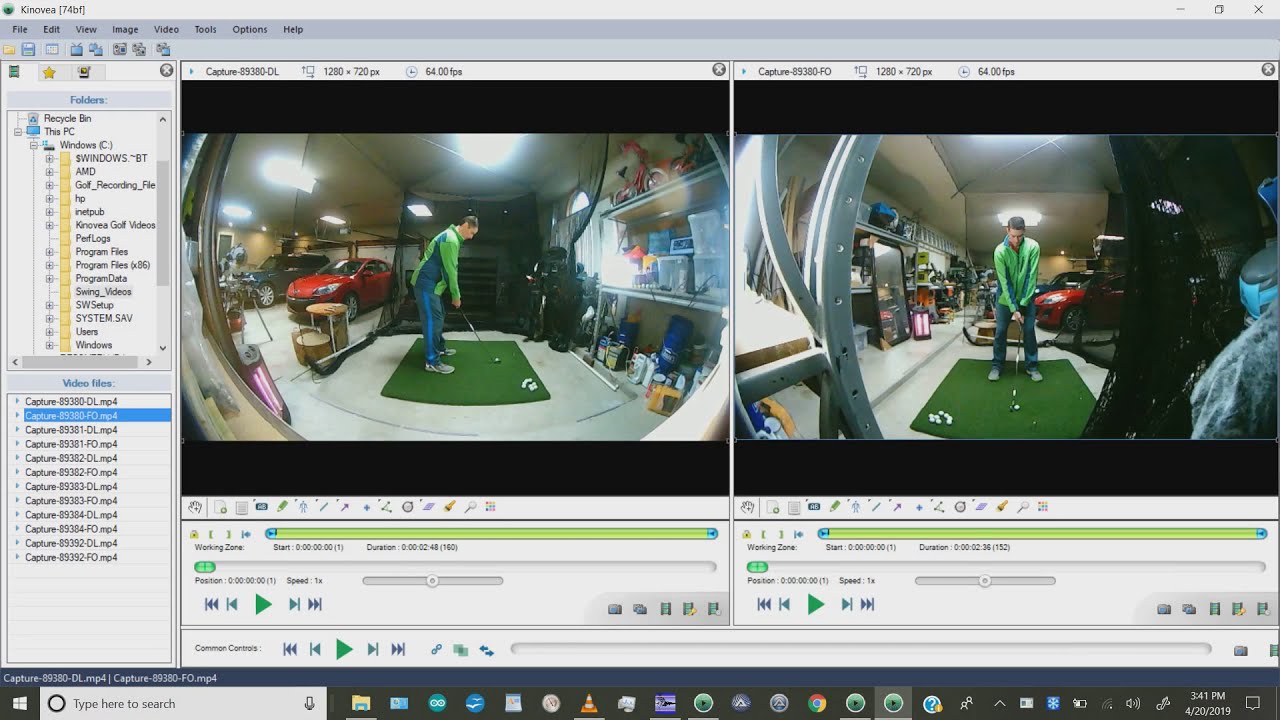 Golf Swing Dual Camera AutoRecord, SlowMotion AutoPlayback, and