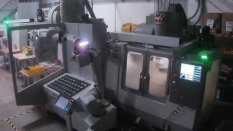 VID-20 Lights Out Production | Mill-Assist Essential CNC Machine-tending Robot | Haas VF-2