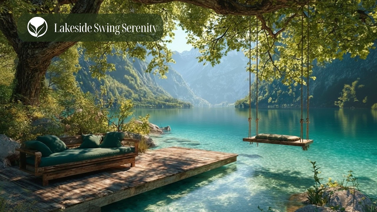 Lakeside Swing Serenity | Nature Ambience by the Lake & Bird Sounds for Meditation, Focus and Calm