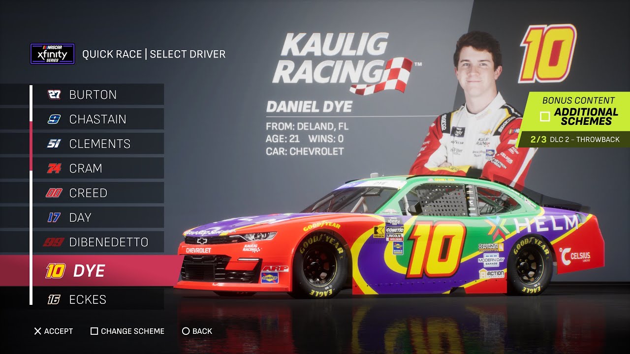 NASCAR 25 - Daniel Dye at Charlotte (Throwback)