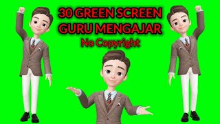 Green Screen Animasi Guru Laki-laki Mengajar (30 ekspresi) Part 3 No Copyright