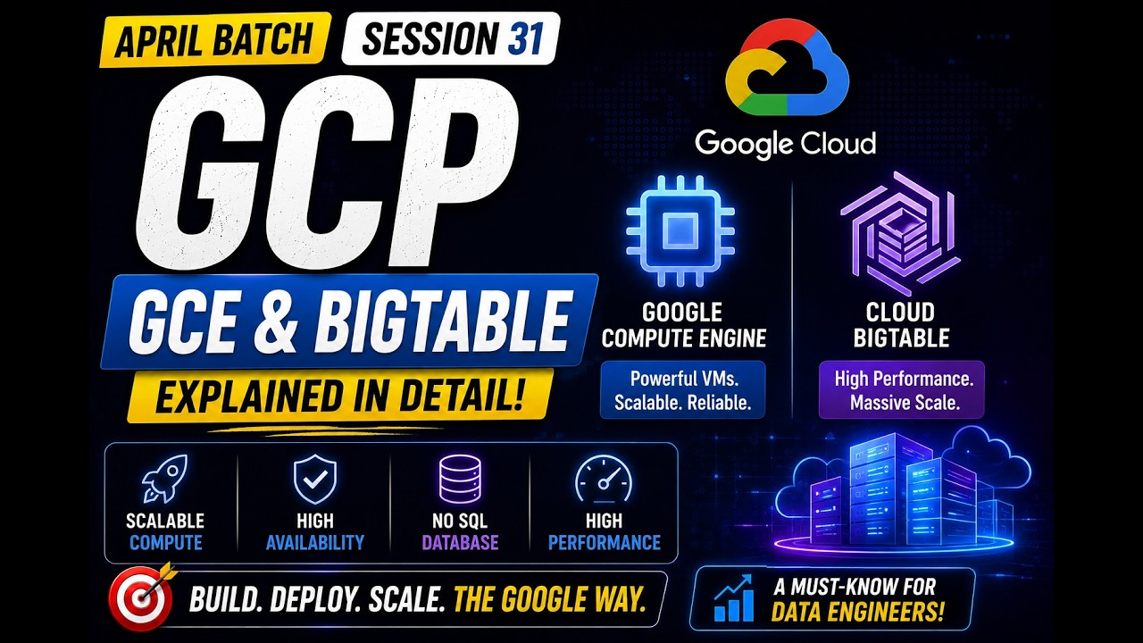 GCE & Bigtable Explained | GCP Services for Data Engineers| DE Roadmap #31