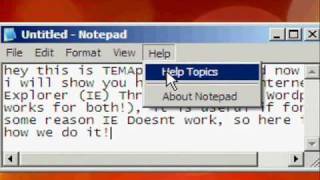 How to reach Internet Explorer Using Notepad