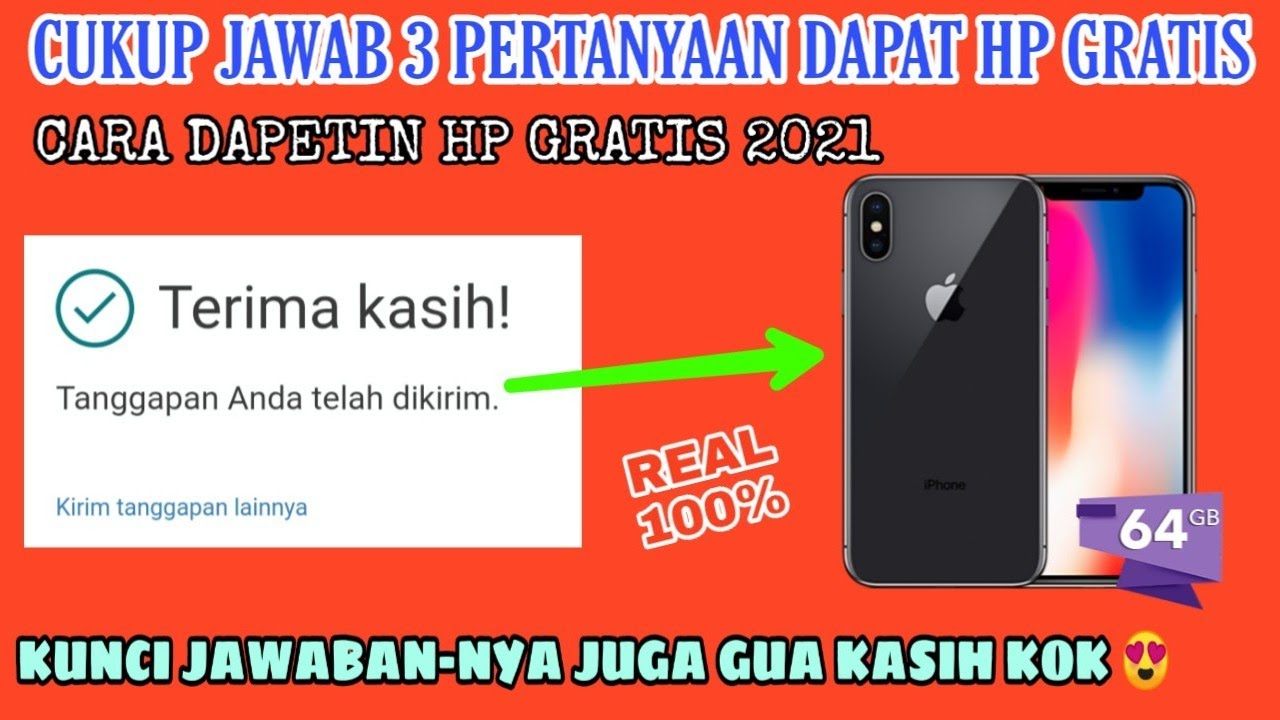🔴 SEPELE BANGET‼️CUKUP JAWAB 3 PERTANYAAN DAPAT HP GRATIS TANPA DIUNDI