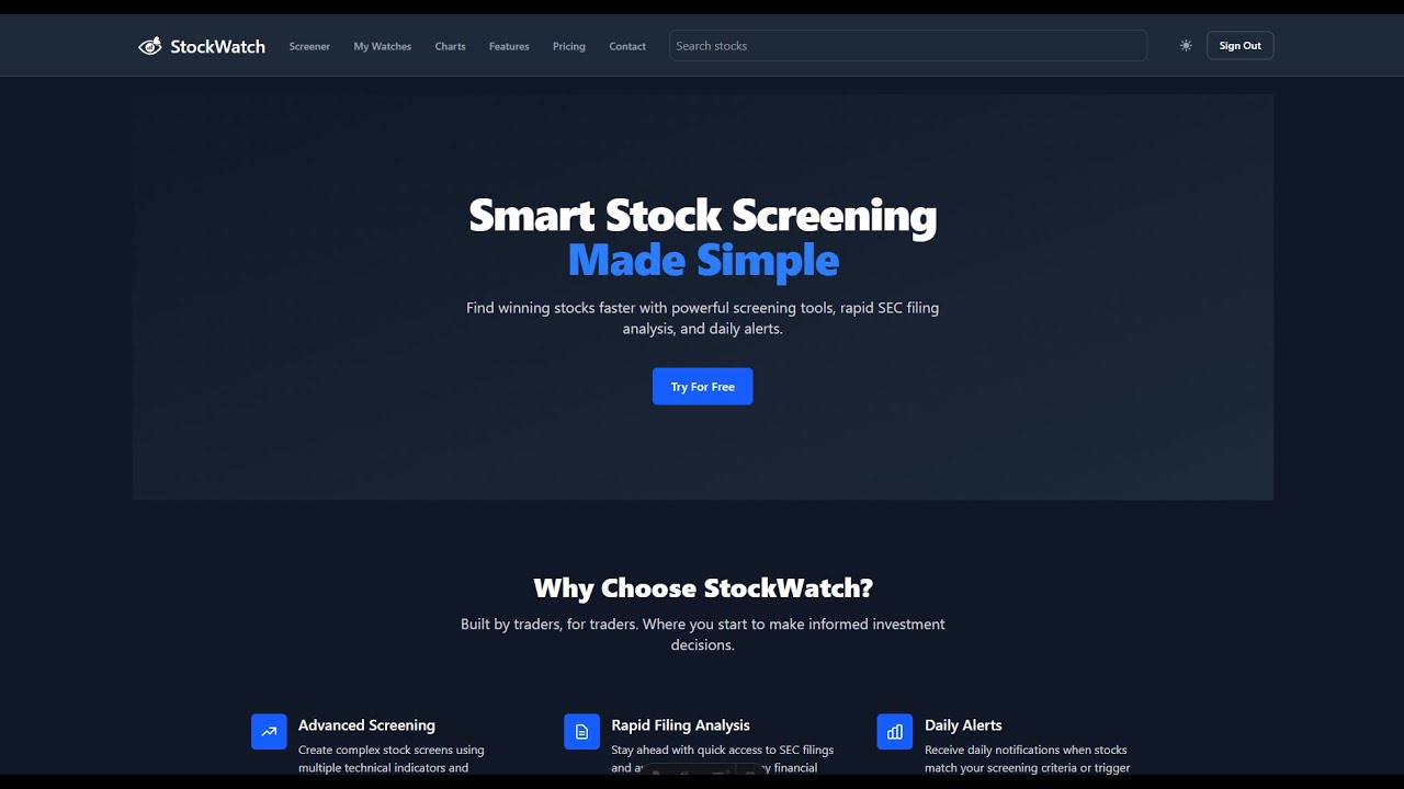 StockWatch Demo - How To Use