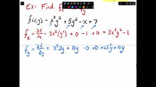 12.3.1 Partial Derivatives Introduction and example of partial derivative w.r.t. X and w.r.t. to y