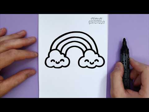 How to Draw a Cute Rainbow | Easy Step by Step Drawing