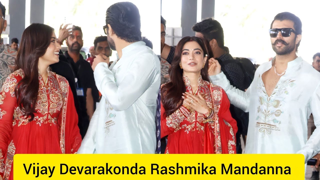 Vijay Devarakonda Rashmika Mandanna First Vidoe After getting married  Came At Udaipur Airport 