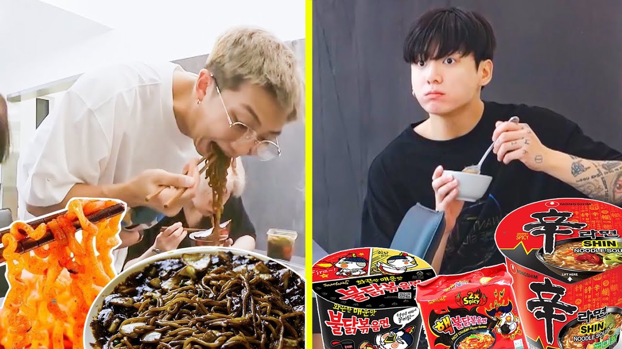 【BTS 日本語字幕】BTSのラーメンへの愛であ。