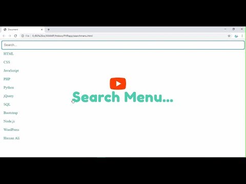 Search Menu Toggle Menu Html Css And Js | Hassan Ali
