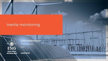 G-PST/ESIG Webinar Series: Inertia Monitoring
