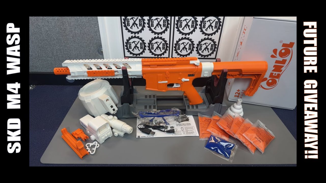 OENLOL M4 Wasp Gel Ball Blaster Toy 2023 Version Plus Custom CQB Build for Giveaways!! YouTube