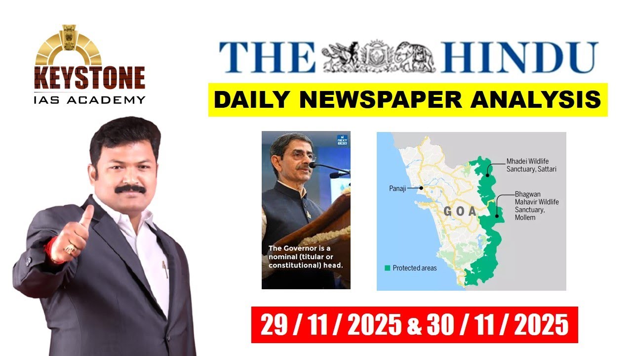 The Hindu Newspaper Analysis 29th & 30th Nov 2025 | Current Affairs for ...