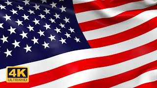 1 Hour USA Flag Loop | American Flag Waving in the Wind | HD Patriotic Background