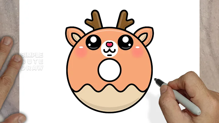 How to Draw a Cute Kawaii Reindeer Donut – Easy Drawing Tutorial for Kids & Beginners!