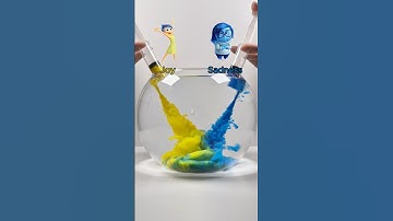 Mixing Joy and Sadness: What Color? #satisfying #colormixing #insideout #insideout2