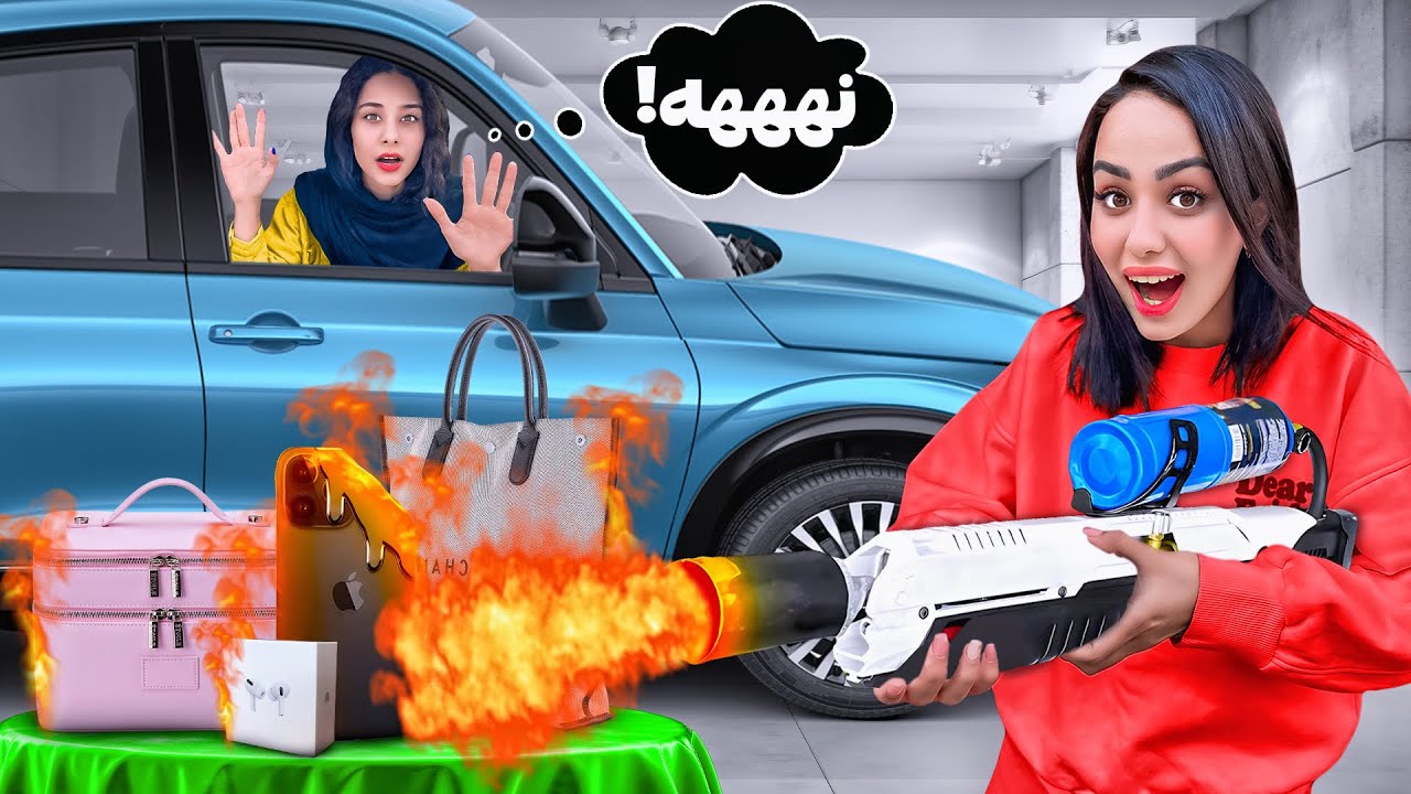 توماشین زندانیش کردم😂جلوچشمم وسایلشو اتیش زدم🔥PRANK