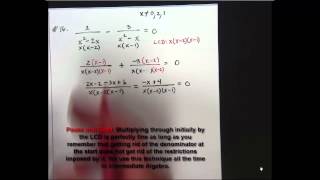 Solving  a Rational Equation and a related inequality 4-3 #16