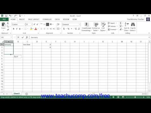 Excel 2013 Tutorial Using AutoFill Microsoft Training Lesson 3.9