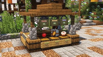 Minecraft: How To Build An Easy Bakery Shop Stand | Tutorial