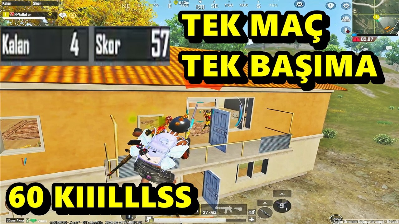 TEK MAÇ TEK BAŞIMA 60 KIILLLLSSS ! REKORLARIN REKORU BATUR GAME SOLO SQUAD  PUBG MOBİLE