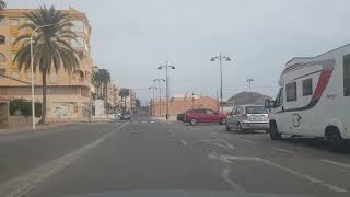 A car tour in a Spanish city by the sea