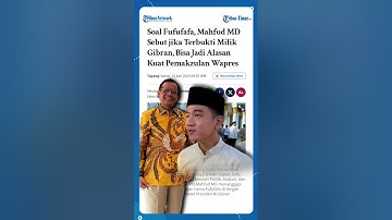 Pemakzulan Gibran dengan Fufufafa-nya, Mahfud MD Blak-blakan!