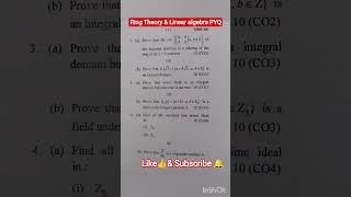 Ring Theory & Linear algebra PYQ📚🤯#bsc#pyq#exam#shorts#viral#ytshorts#explorepage#yt #views