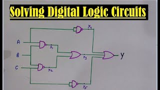 Solving Digital Logic Circuits - Demorgan's Theorem (Law) and Boolean Algebra