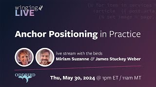 CSS Anchor Positioning in Practice - Winging It Live