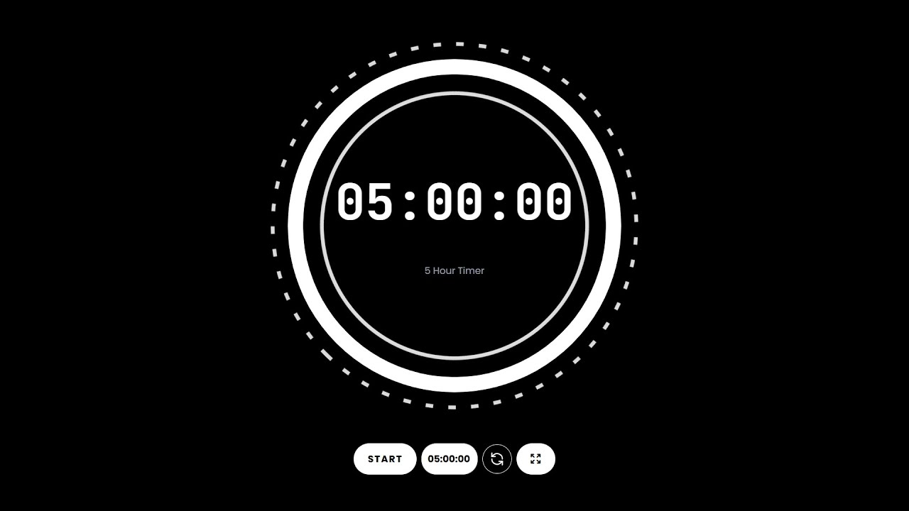 5 Hour Timer - Traditional Clock