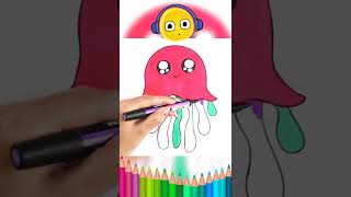 Cómo Dibujar y Colorear Pulpo | Aprender Animales | Aprender Colores | Aprender Español y Inglés