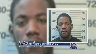 Repeat offender back behind bars