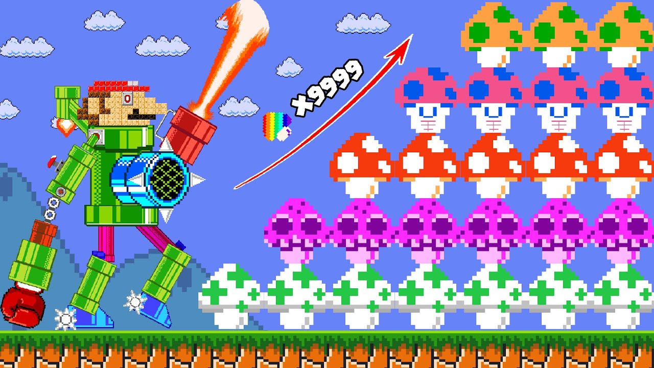 Evolution Mario Growing Up: Team Mario Muscle Nood and Pro | MegaBoom Bros