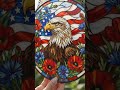 Patriotic Bald Eagle &amp; Poppies Stained Glass Art 🇺🇸🦅 #shorts