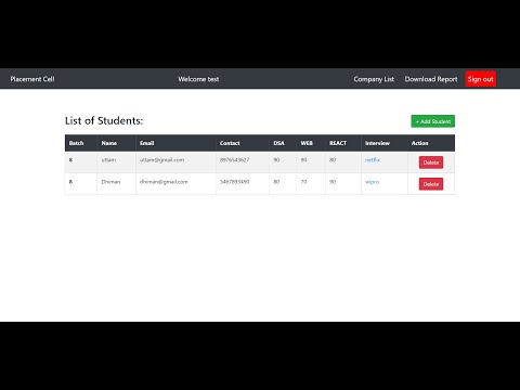Placemenrt cell App with Nodejs and MongoDB || Coding Ninja