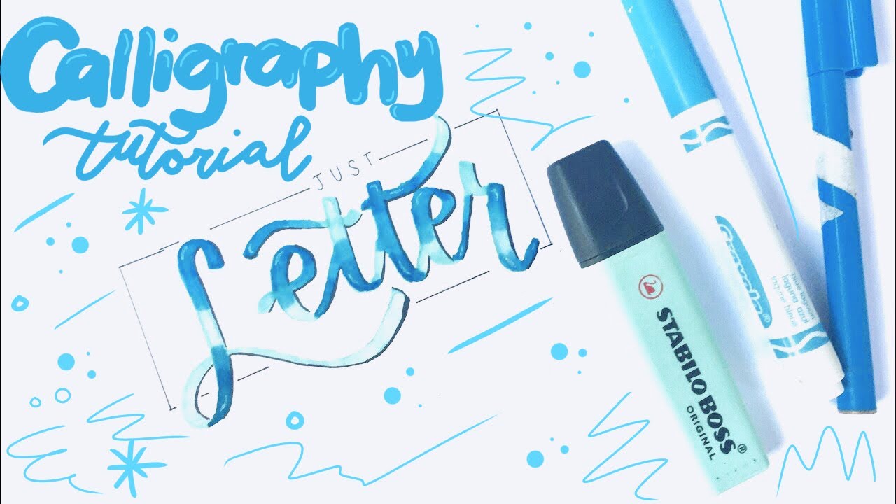 calligraphy using stabilo highlighter