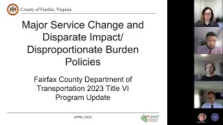 Fairfax County Department of Transportation Title VI 2023 Update Stakeholders Meeting (April 2023)