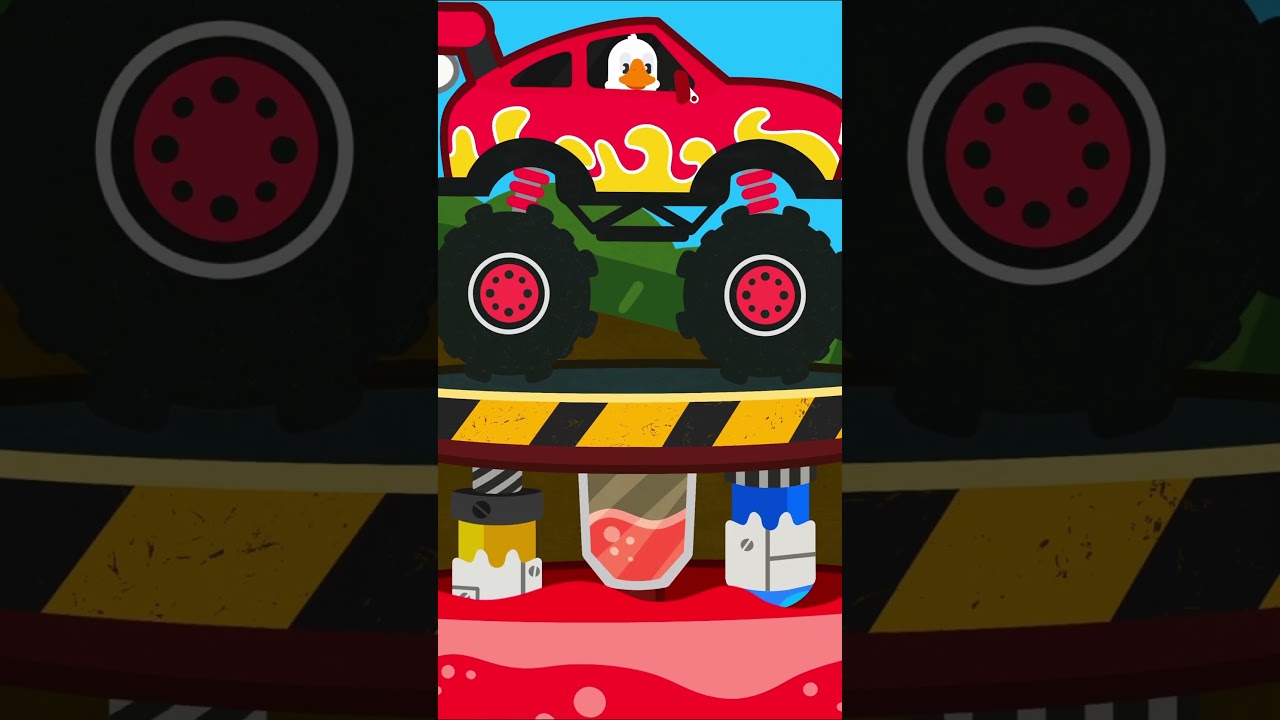 Lets color this monster truck RED! 