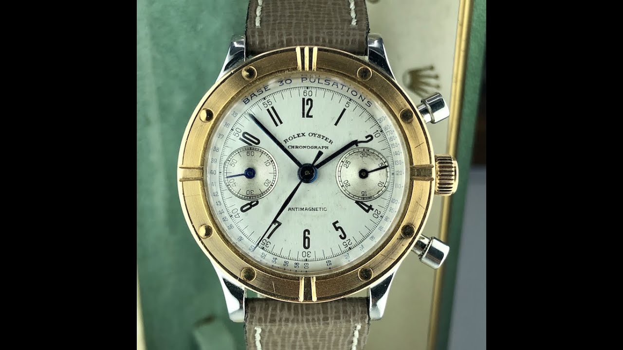 1940's Vintage Rolex 3668 Oyster Chronograph Antimagnétique Monoblocco -  YouTube