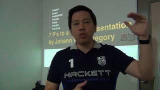 7P's to a successful presentation by Author Johann Paul Gregory