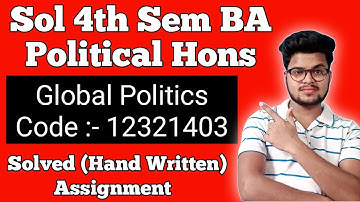 Ba Pol Hons *Solved Assignment* For 4th Semester 2021 | Sol Solved Assignment 2021