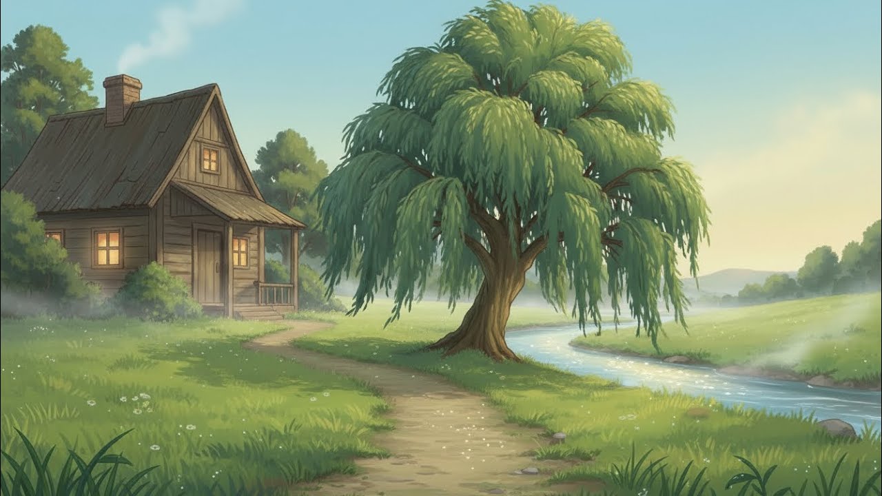 Living Slowly by the River | Washing Vegetables at Dawn with Grandmother 🌊✨ #skits 