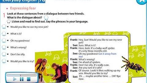 Excel 5 Module 7 p92 ex1 Expressing fear Dialogue