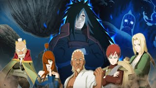 Madara vs 5 Kage | Madara shows perfect susanoo