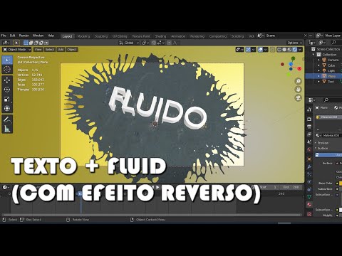 Blender 3D - TEXTO, FLUIDO E EFEITO REVERSO 